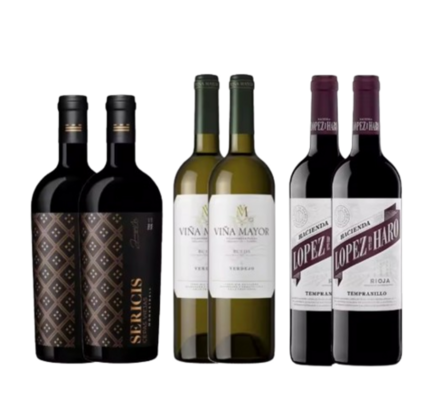 Pack de botellas de vino